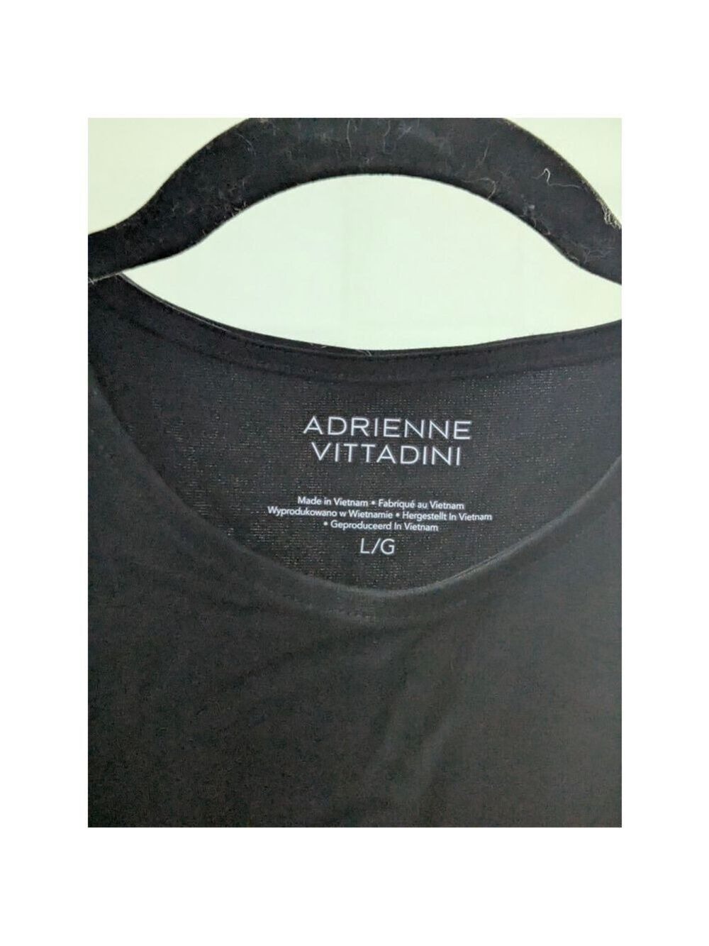 Adrienne Vittadini Black Mock Neck Sleeveless Top Women's Large - Picture 3 of 3